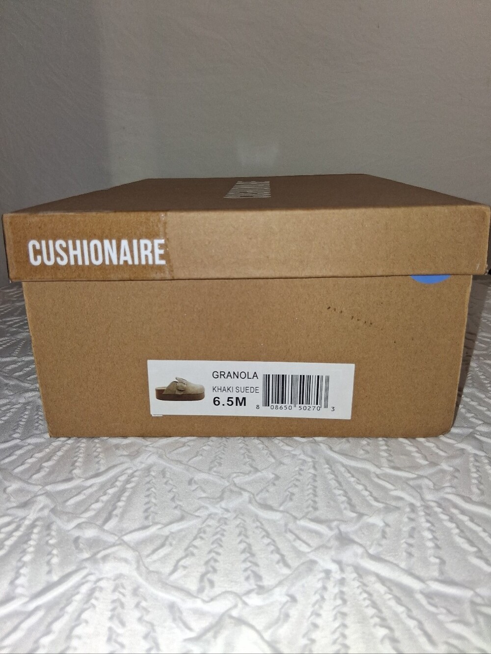 Cushionaire New Platform Suede Mule with Buckle in Taupe - Picture 4 of 17